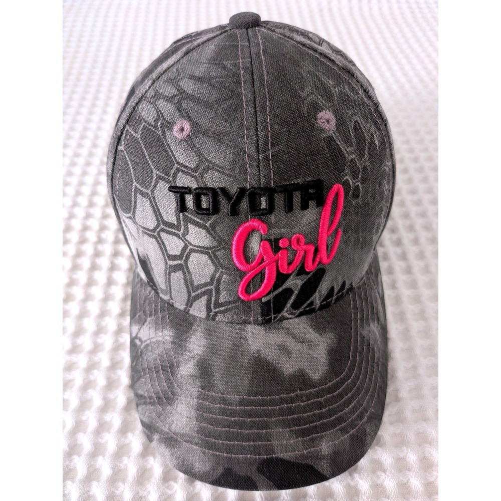 Toyota Girl Gray Kryptek Camo Baseball Cap Pink Embroidered Adjustable Hat